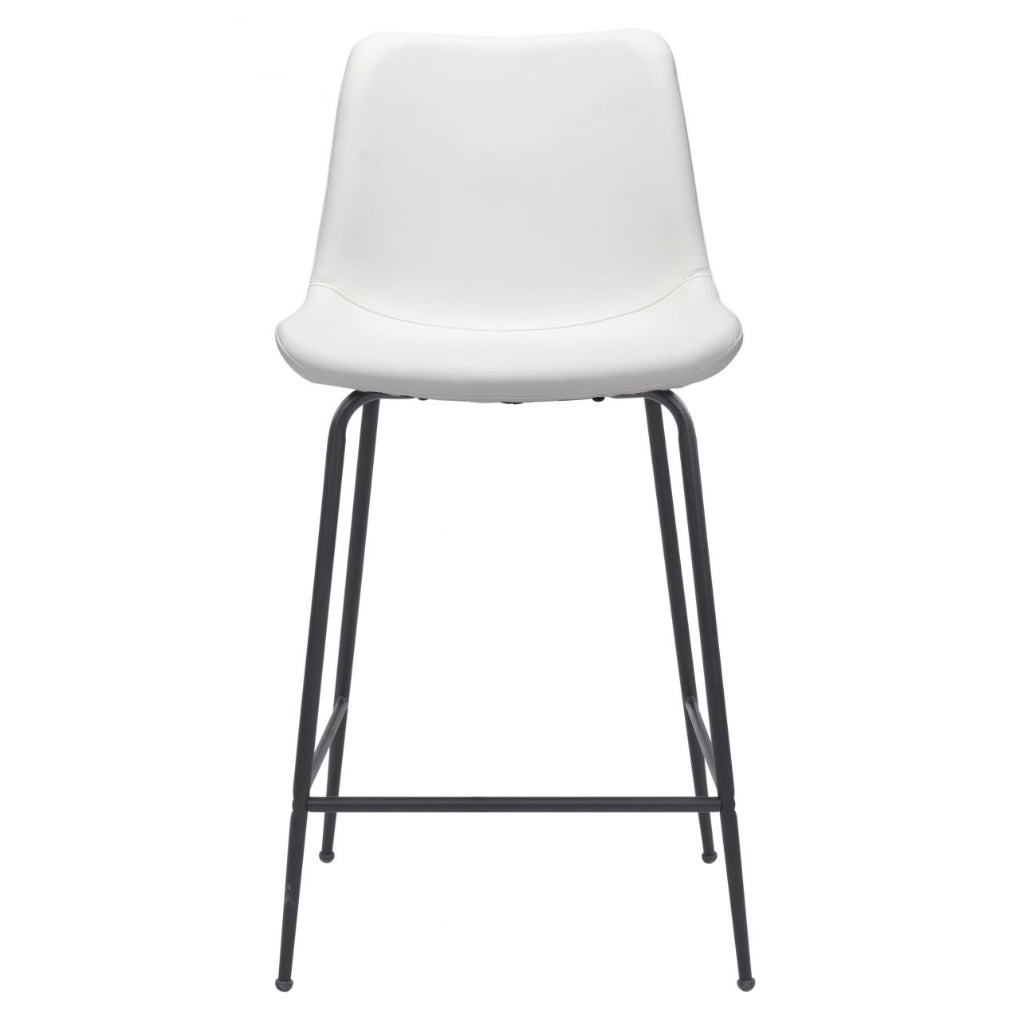 Mid-Century Modern White Counter Stool