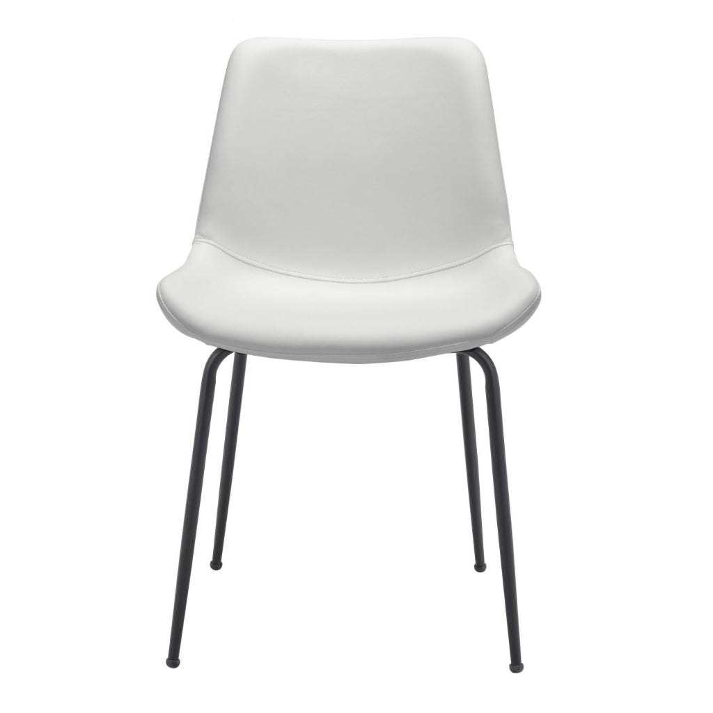 Mid-Century Modern White Dining Chair