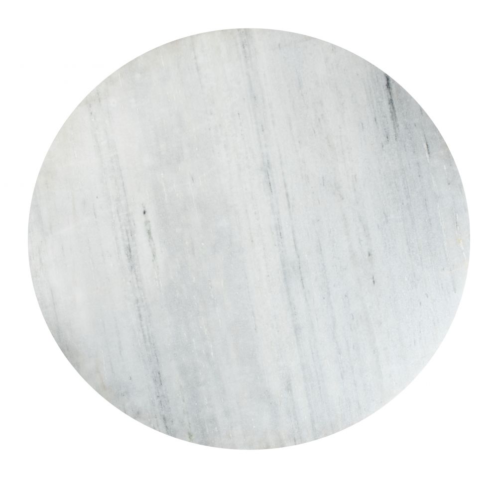 Round White Marble & Gold Dining Table