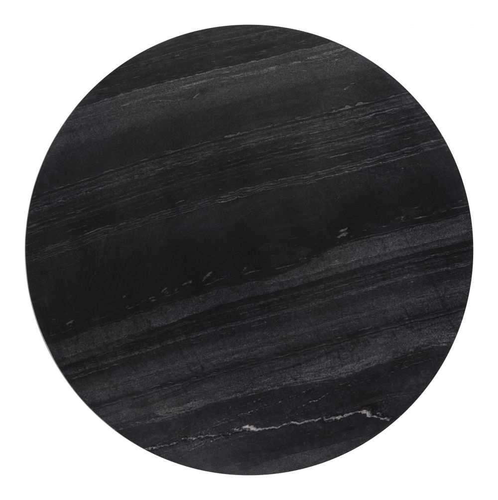 Round Marble Black & Gold Dining Table