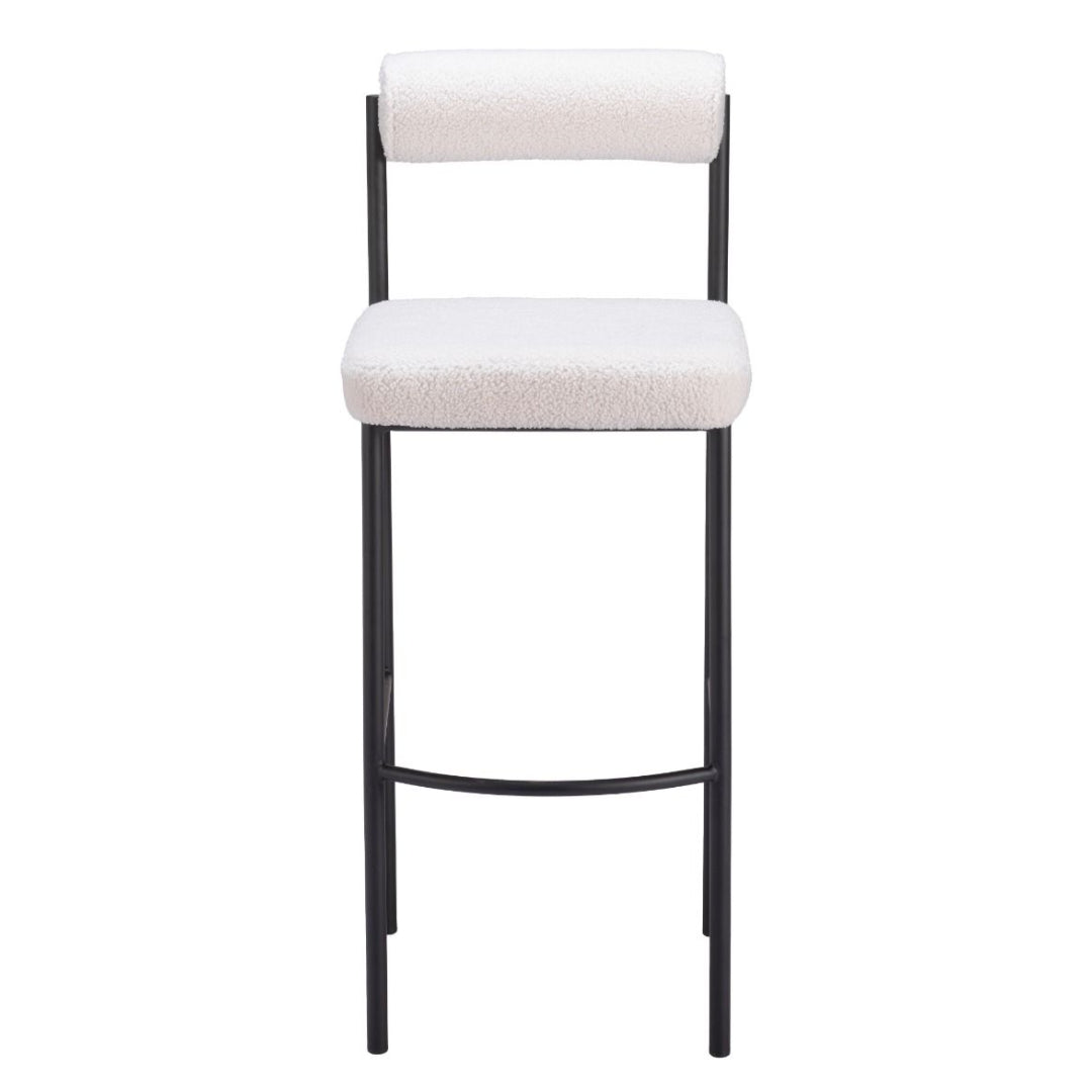 Plush Ivory Barstool
