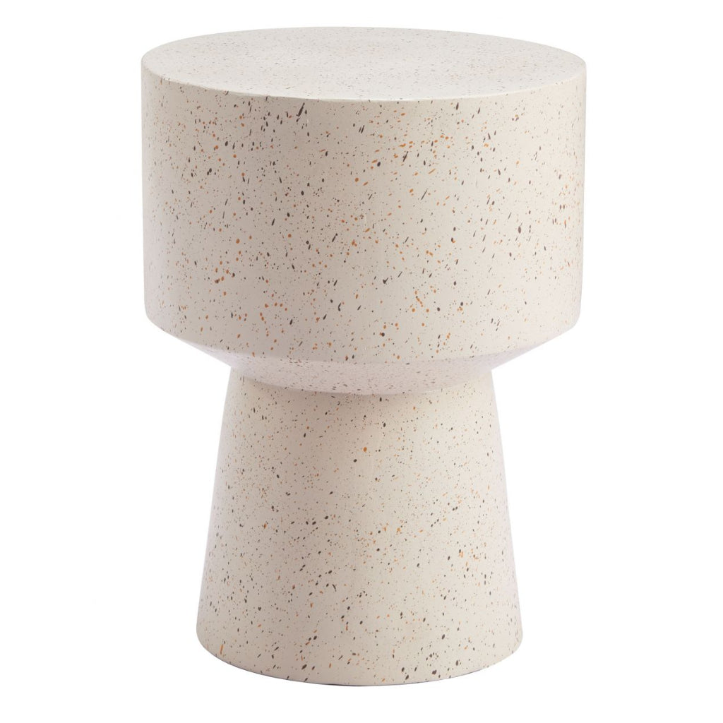 Terrazzo-Look Beige Side Table