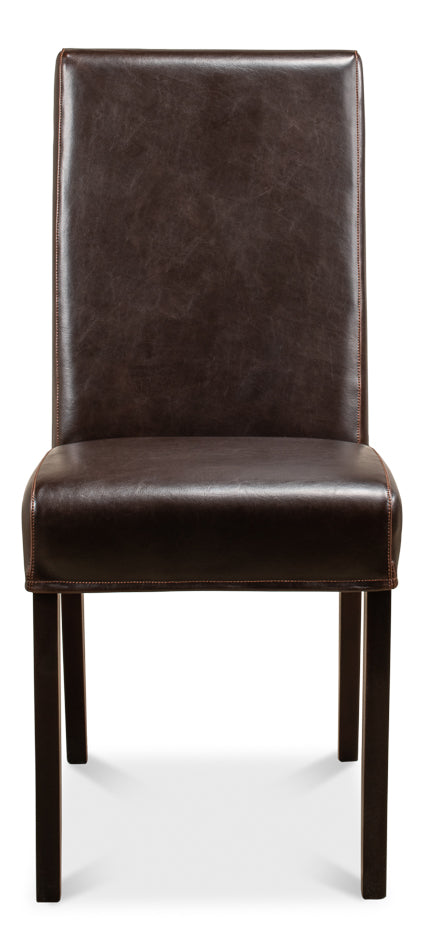 Brown Bycast Leather Side Chair