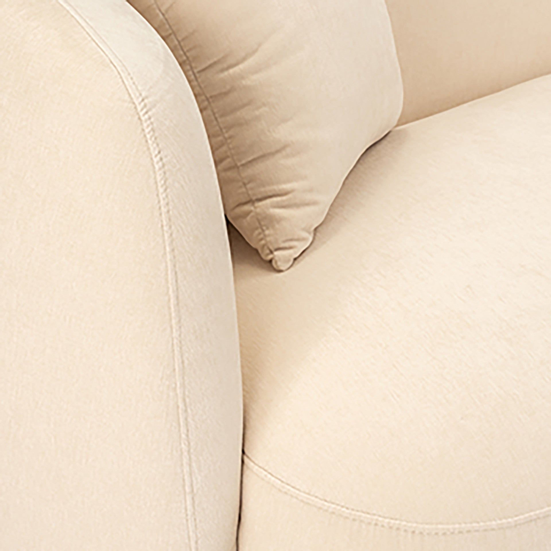 Curved Cream Organic Sofa