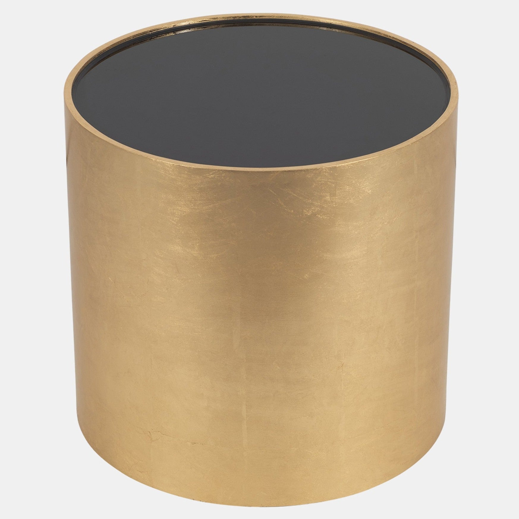Black Glass Top Golden Accent Table