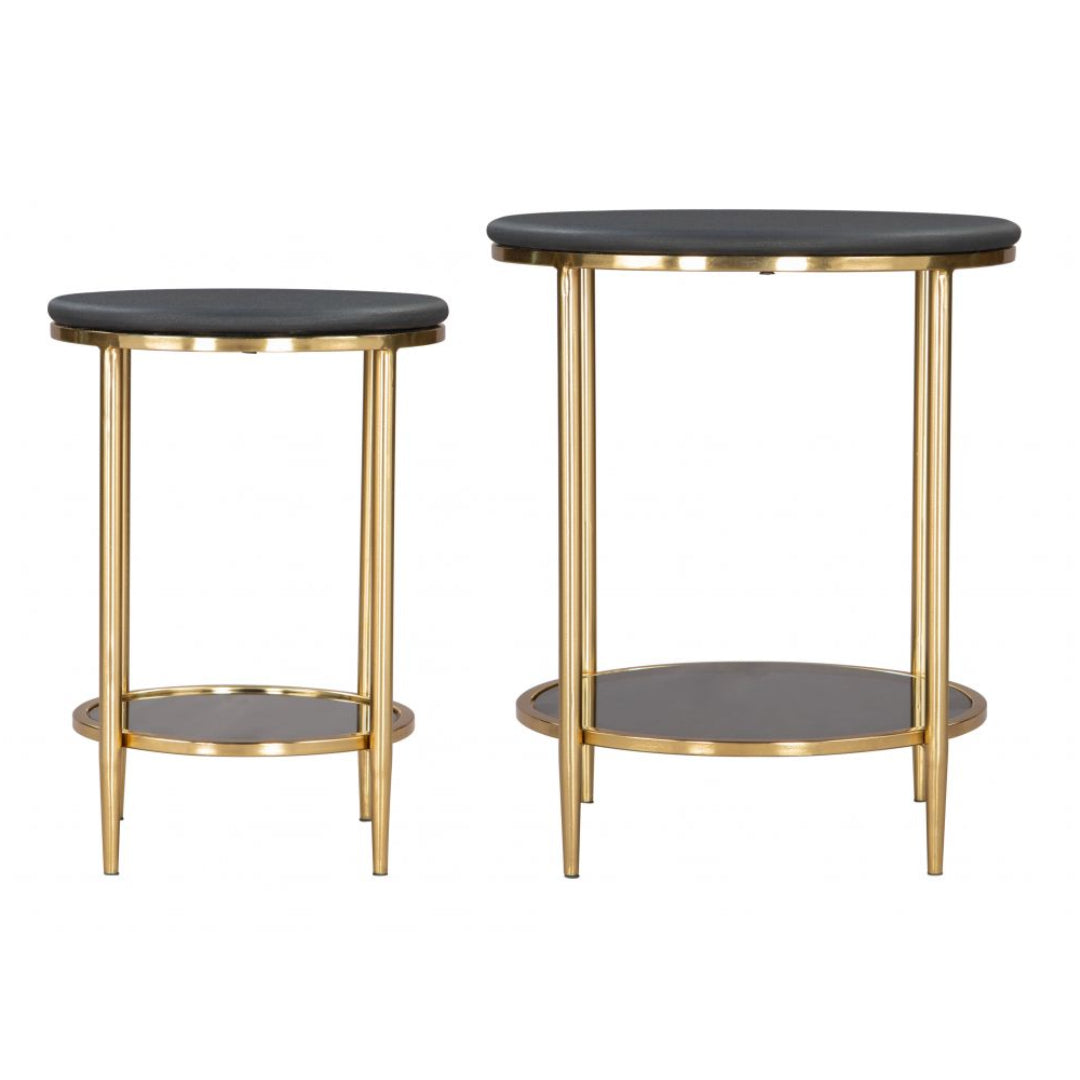 2-Set Black Gold Coffee Table