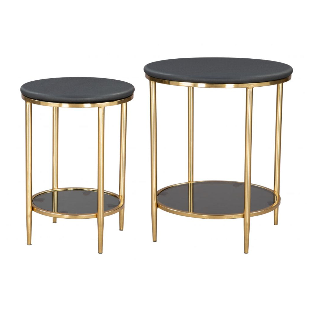 2-Set Black Gold Coffee Table