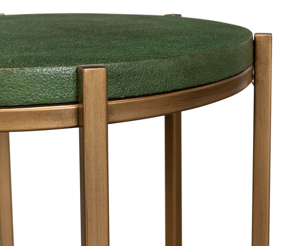 Green Shagreen Side Table