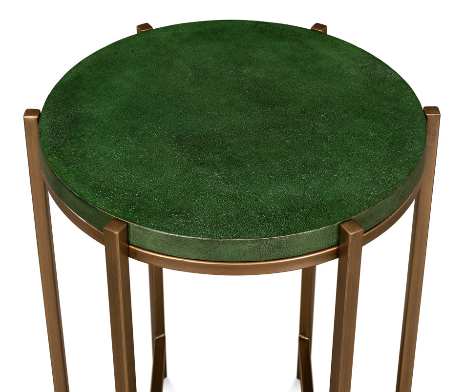Green Shagreen Side Table