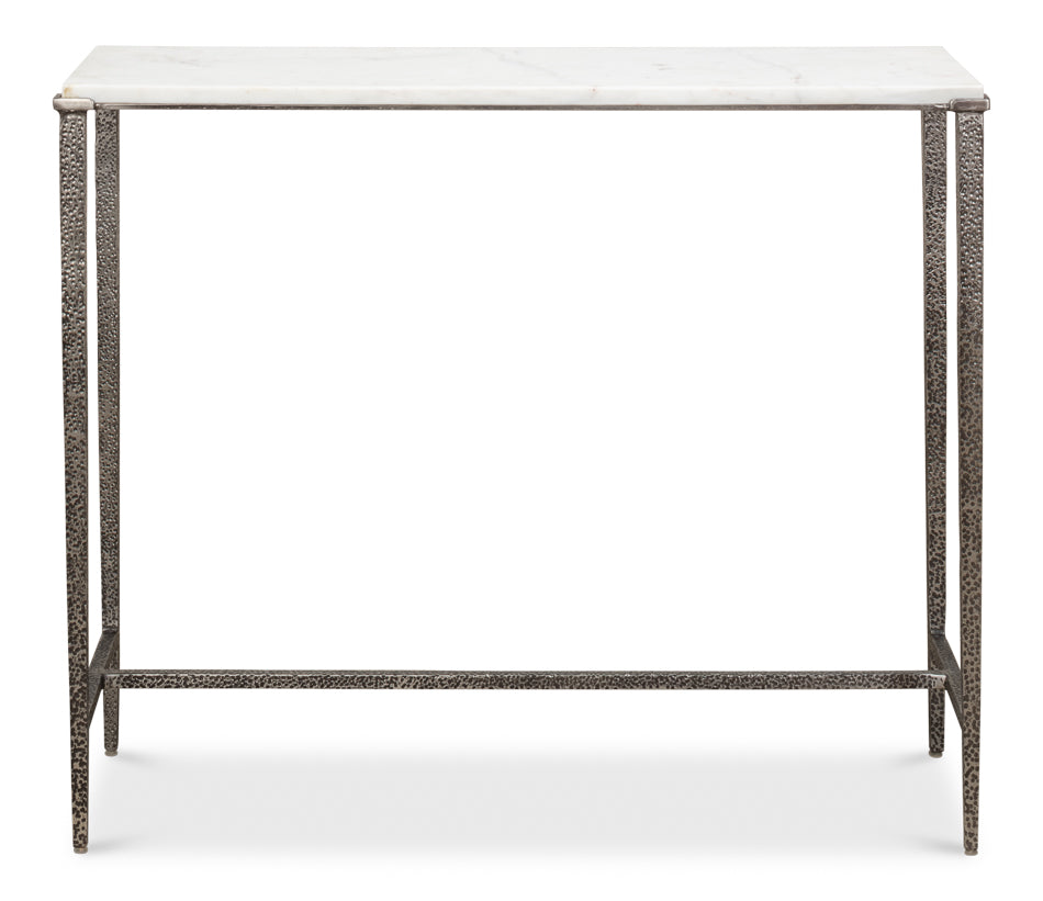 White Marble Top Modern Console Table