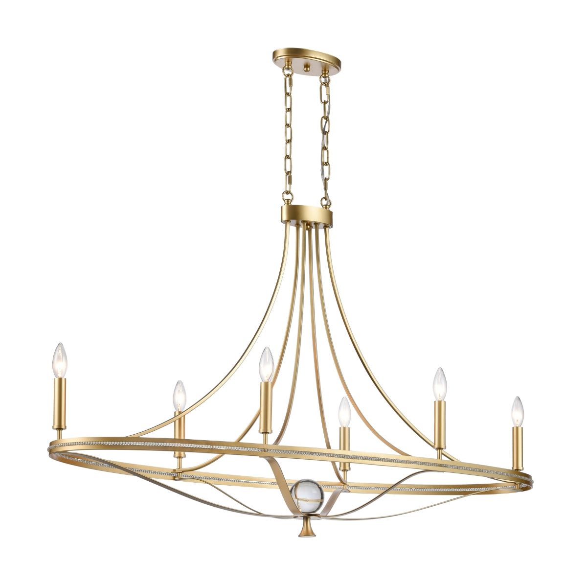 6-Light Center Glass Ball Chandelier