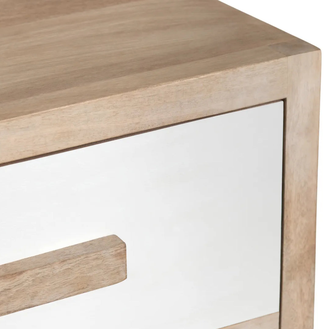 Transitional White Wooden 3-Tier Chest