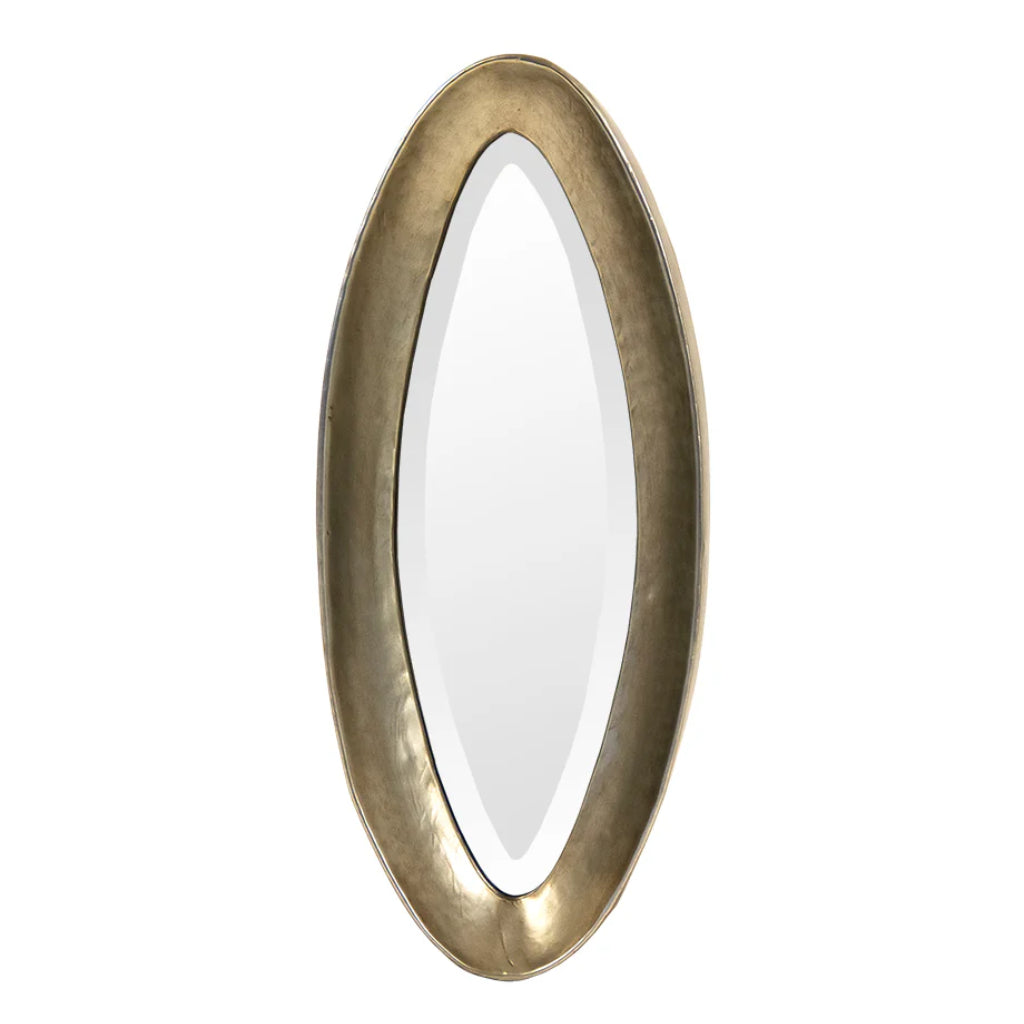 Brass Oval Slim Mirror