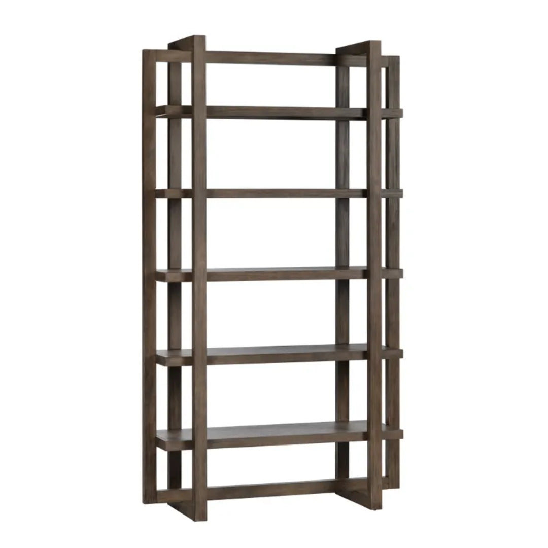 Contemporary Brown Wooden Bookshelf