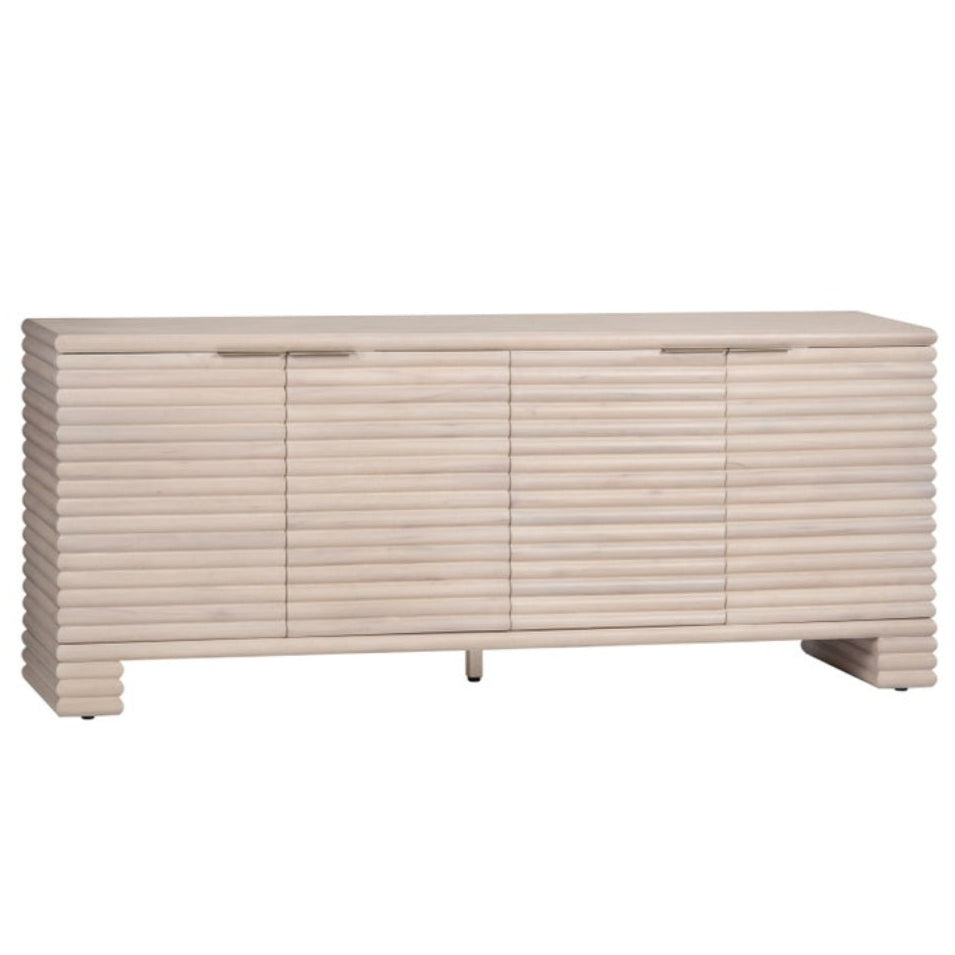 Contemporary Ribbed Wood Sideboard