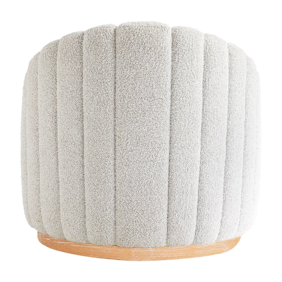 Mid-Century White Swivel Chair