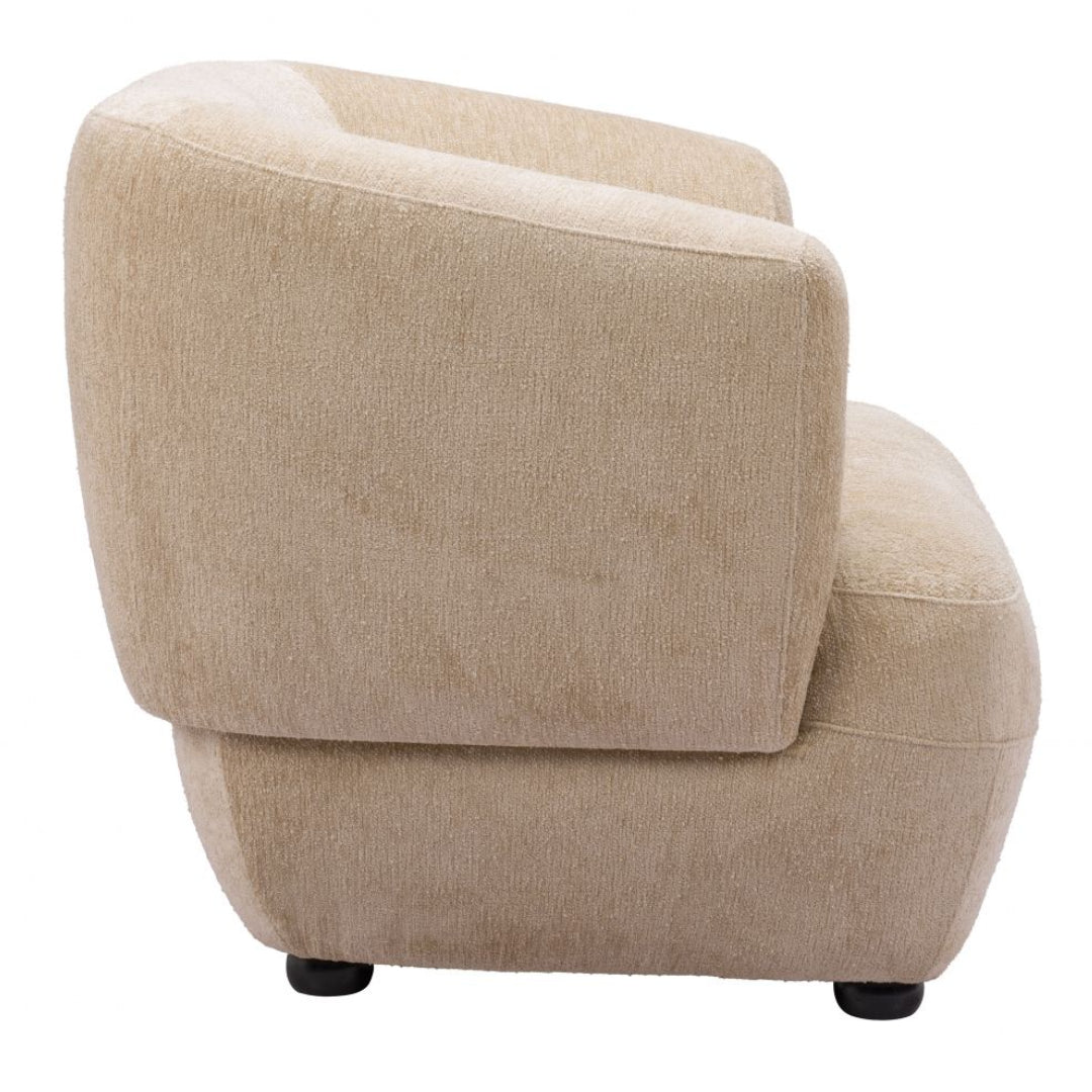 Deco Shearling Beige Accent Chair