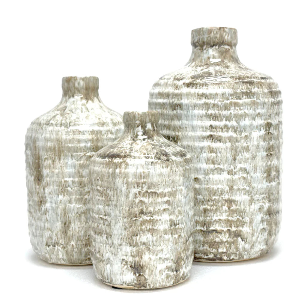 Distressed Olive Green Vase