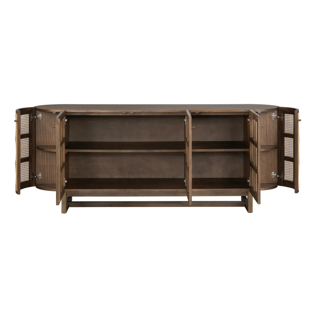Transitional 5-Door Cane Sideboard