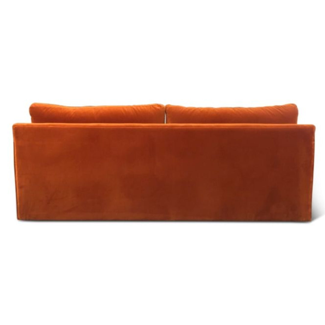 Burnt Orange Velvet Fabric Sofa