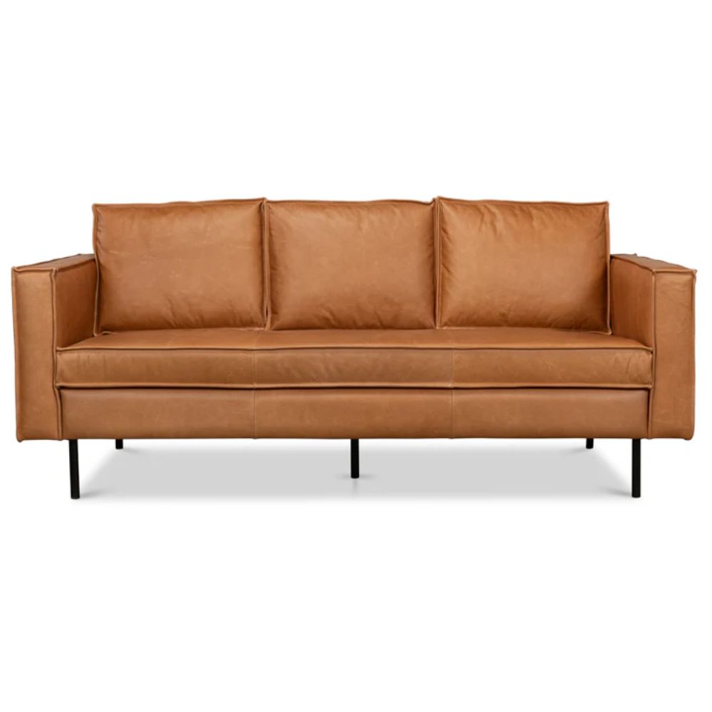 Esprit Golden Brown Leather Sofa
