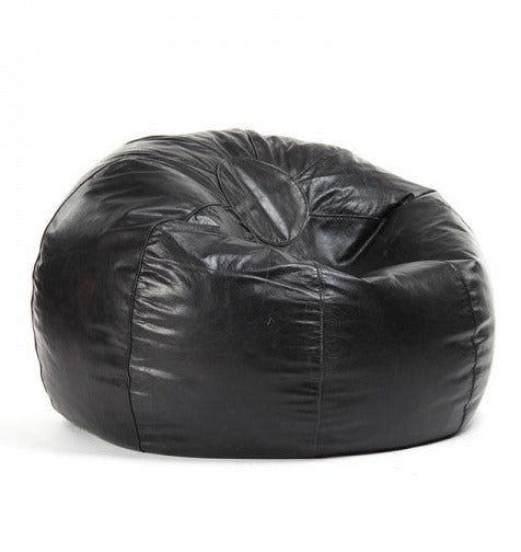 Dark Brown Leather Bean Bag