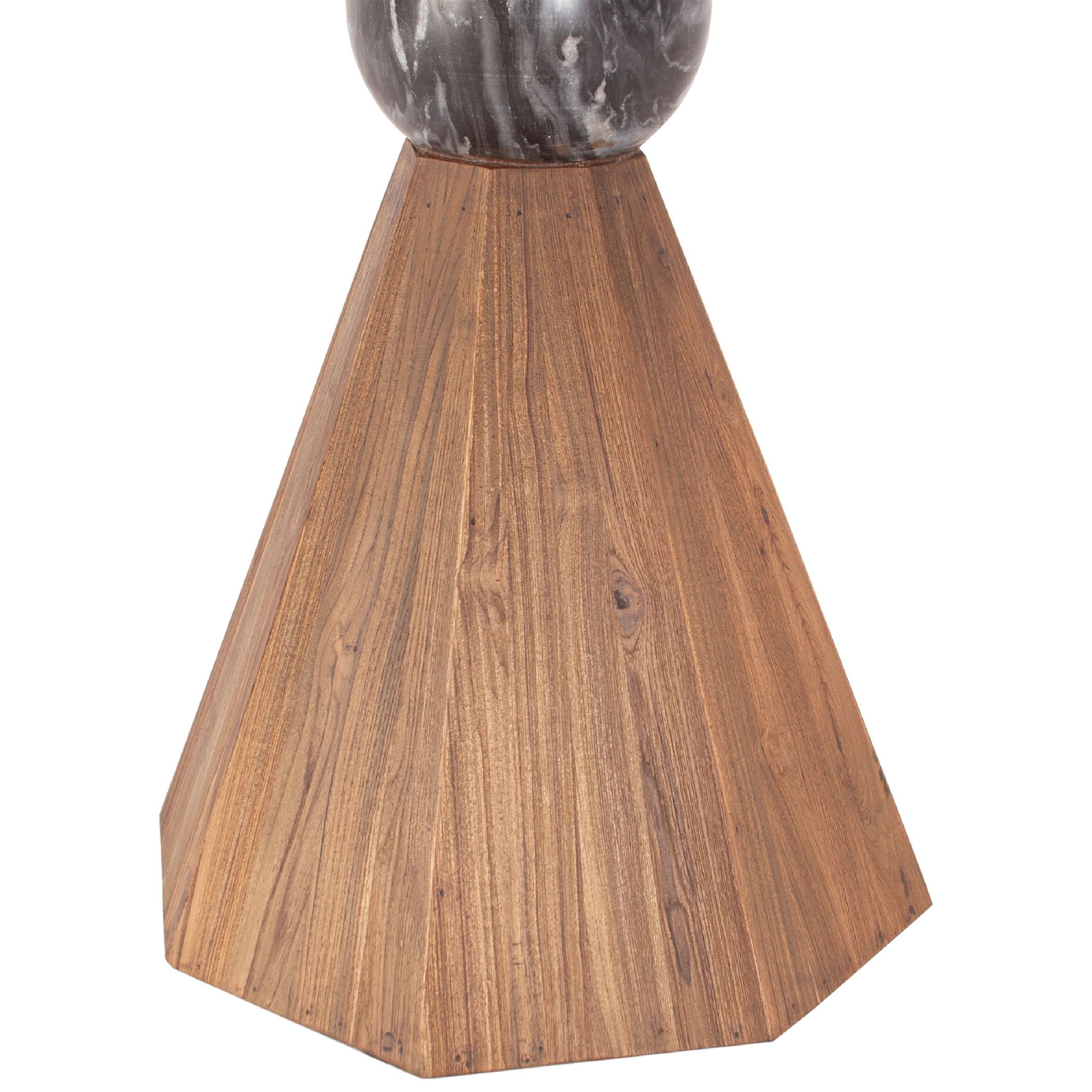 Brown Round Dining Table with Octagonal Base