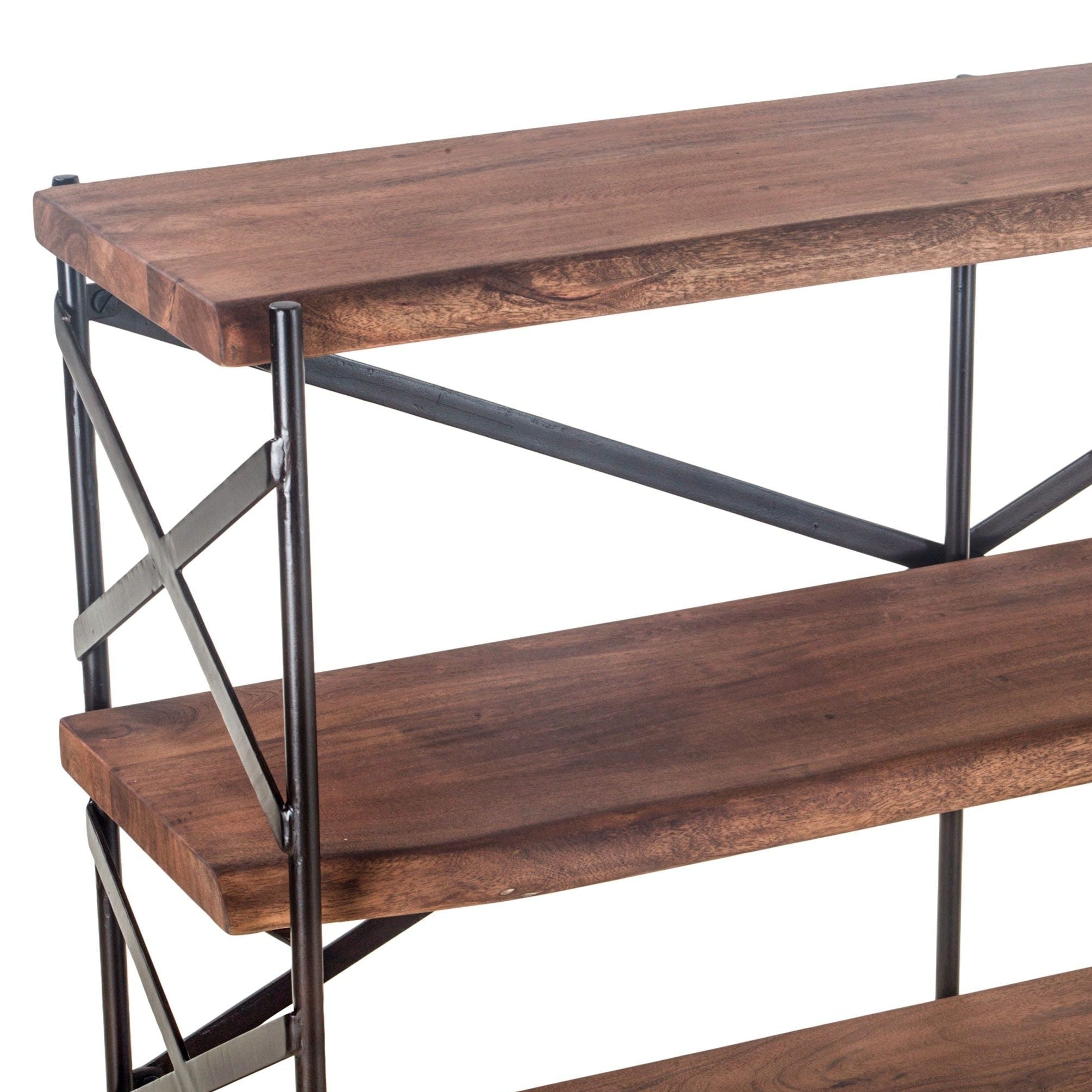 Raw Walnut Wide Bookshelf