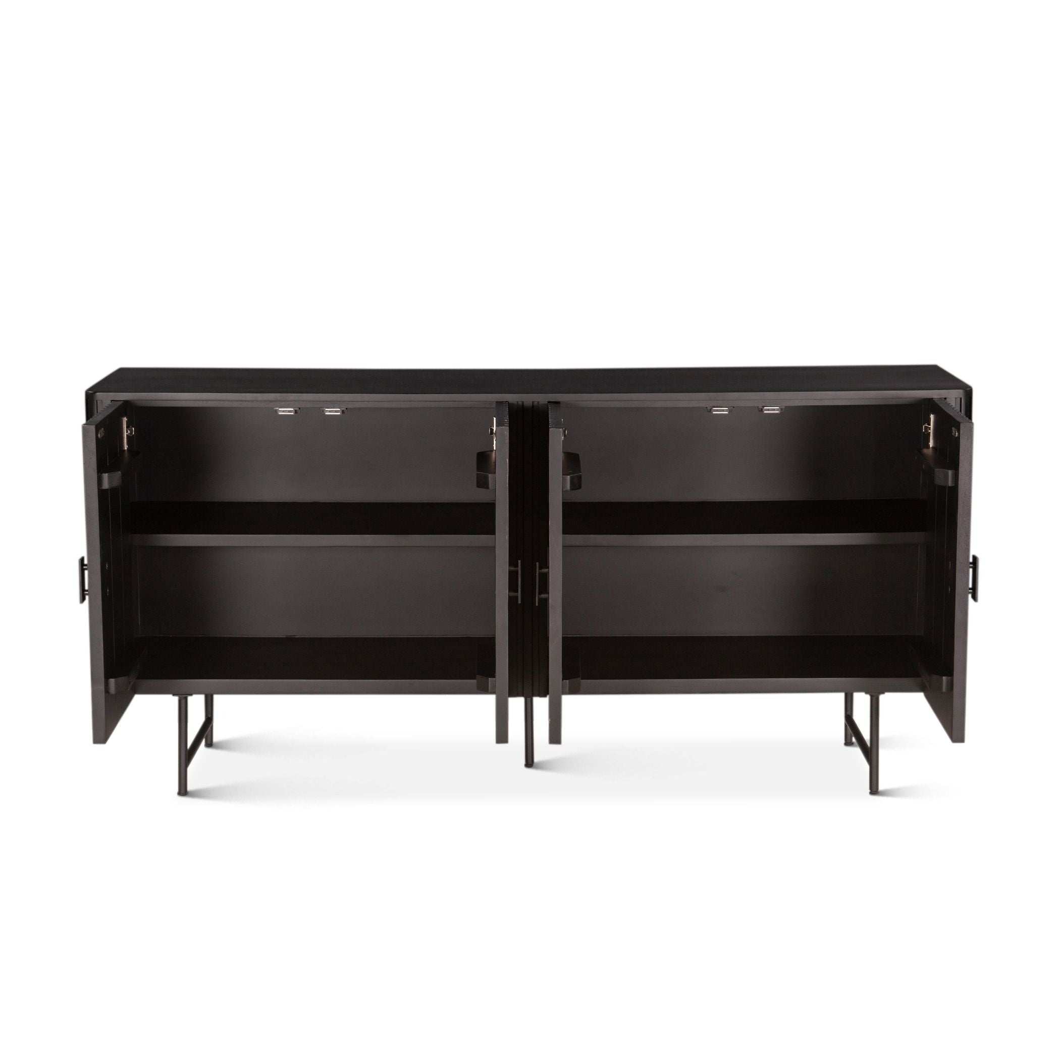 Mid-Century Modern Matte Black Sideboard