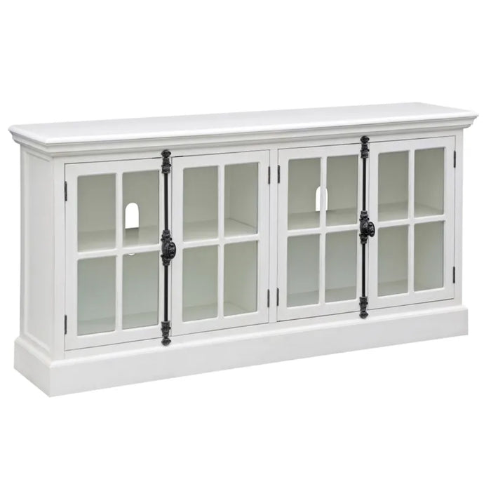 White Farmhouse Glass Door Sideboard