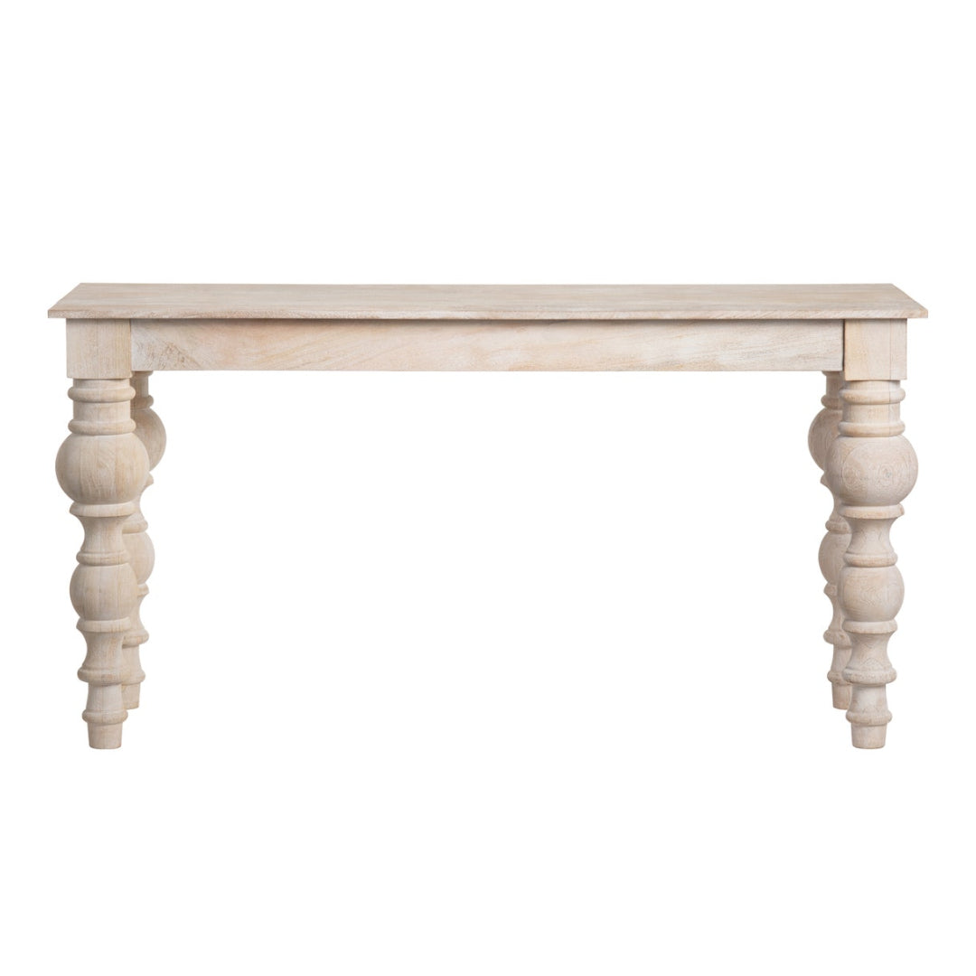 Whitewashed Harvest Console Table