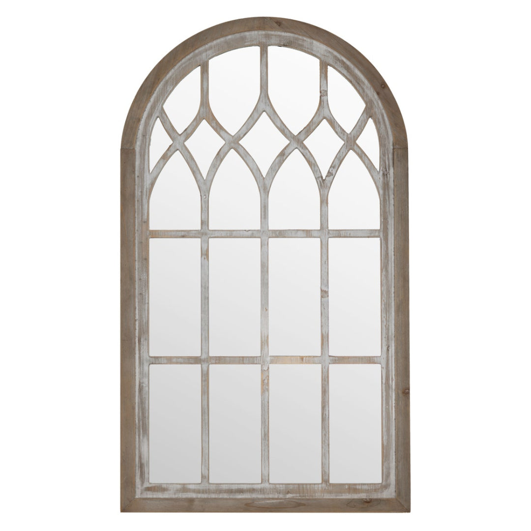 Cathedral Arched Wood Mirror