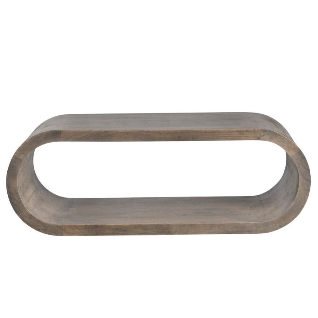 Long Rounded Grey Coffee Table