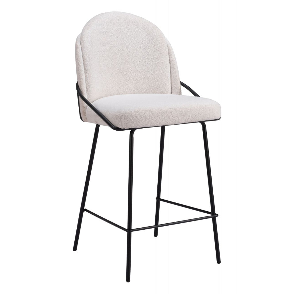 Shearling Fabric Counter Stool