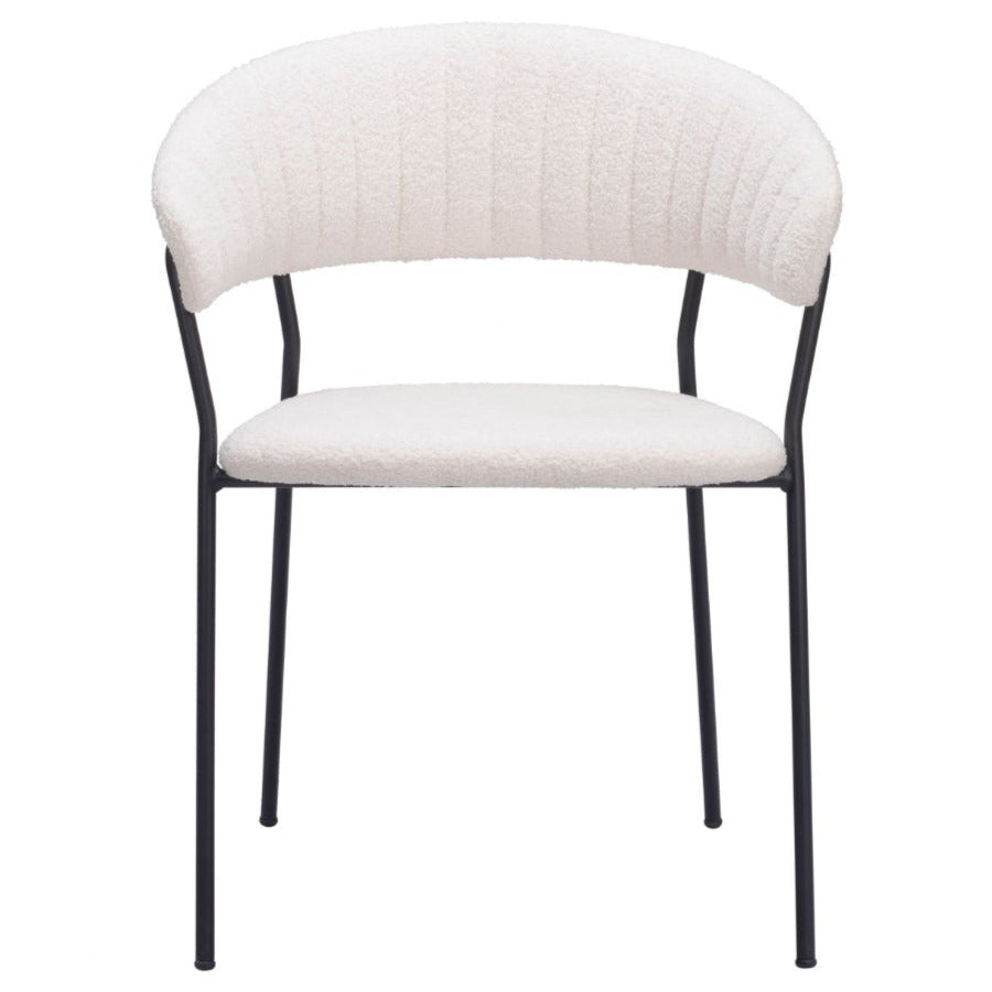Modern Glam White Dining Chair