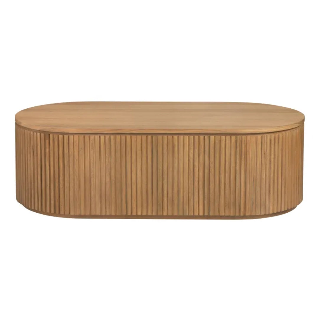 Natural Oval Reeded Coffee Table