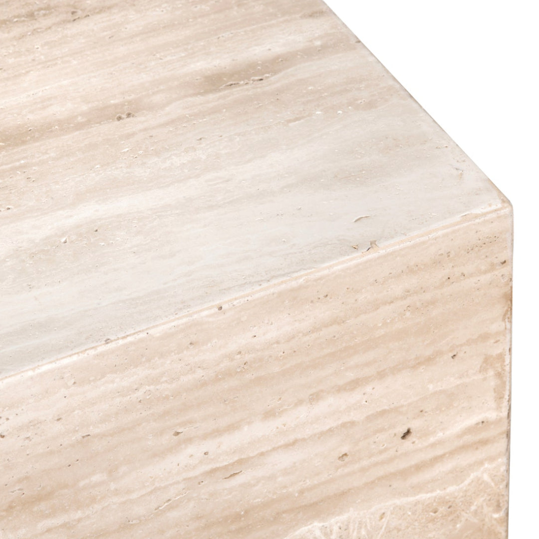 Polished Travertine Cocktail Table