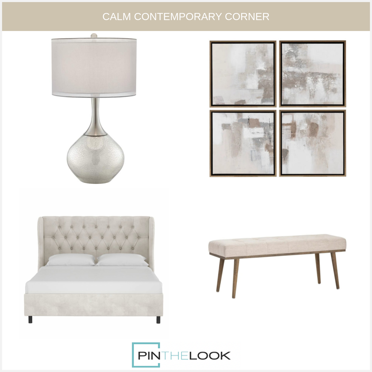4-Set Blending Taupe Wall Art