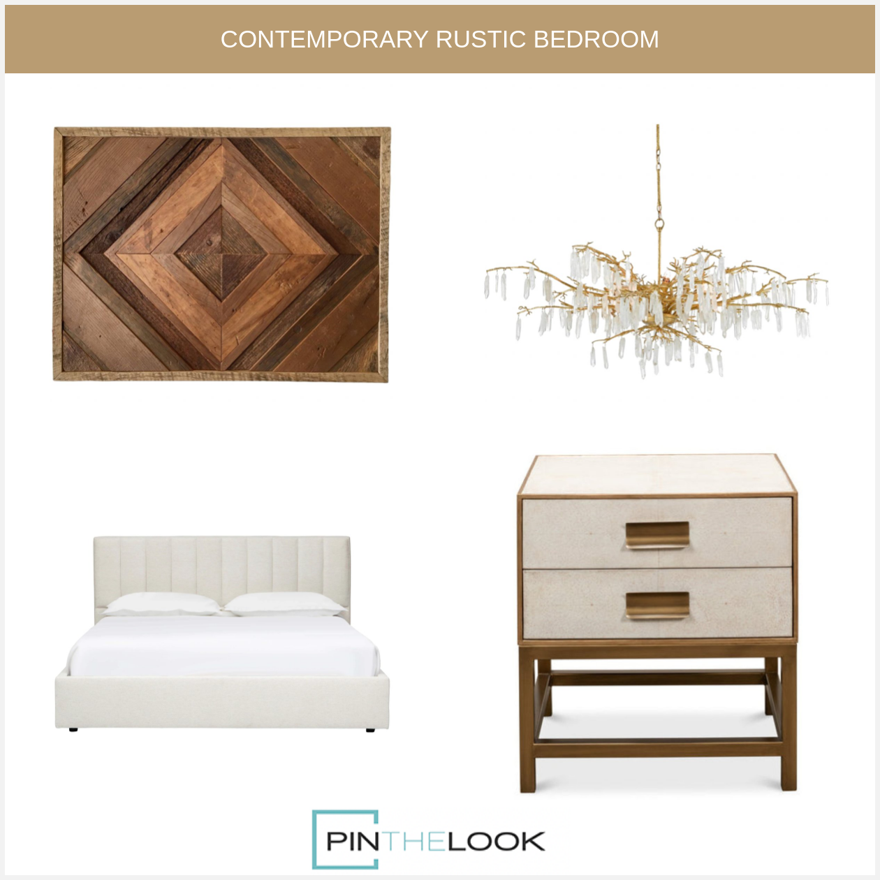 Gold Trimmed White Osprey Nightstand