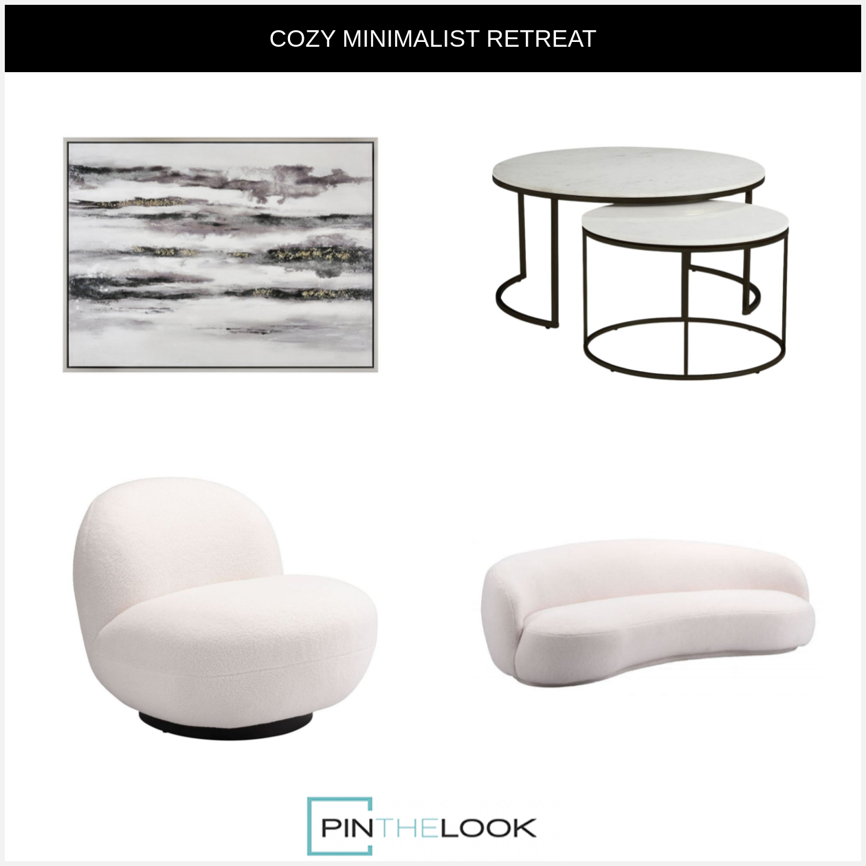 Semi-Circle White Accent Chair