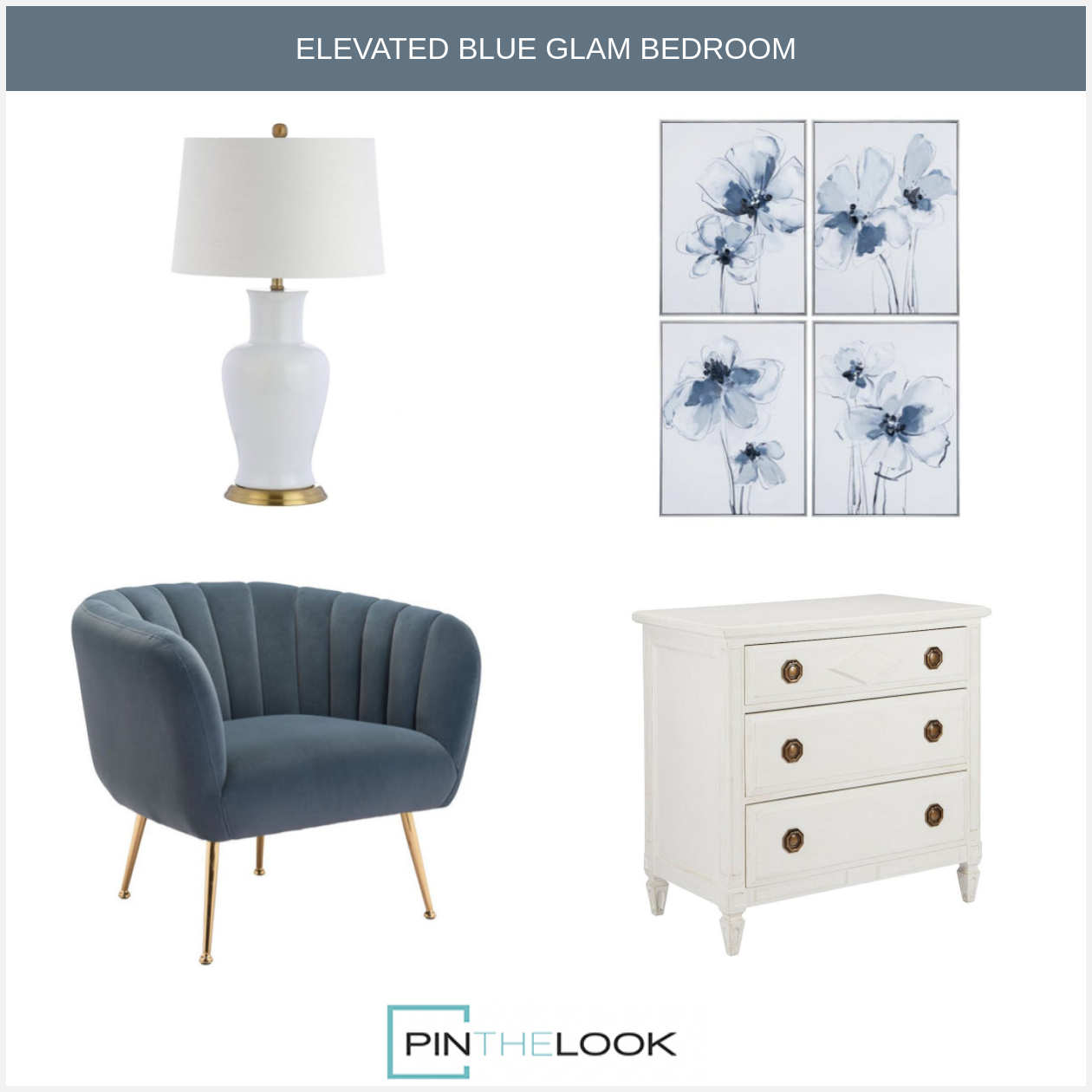 Blue Gray Deco Accent Chair