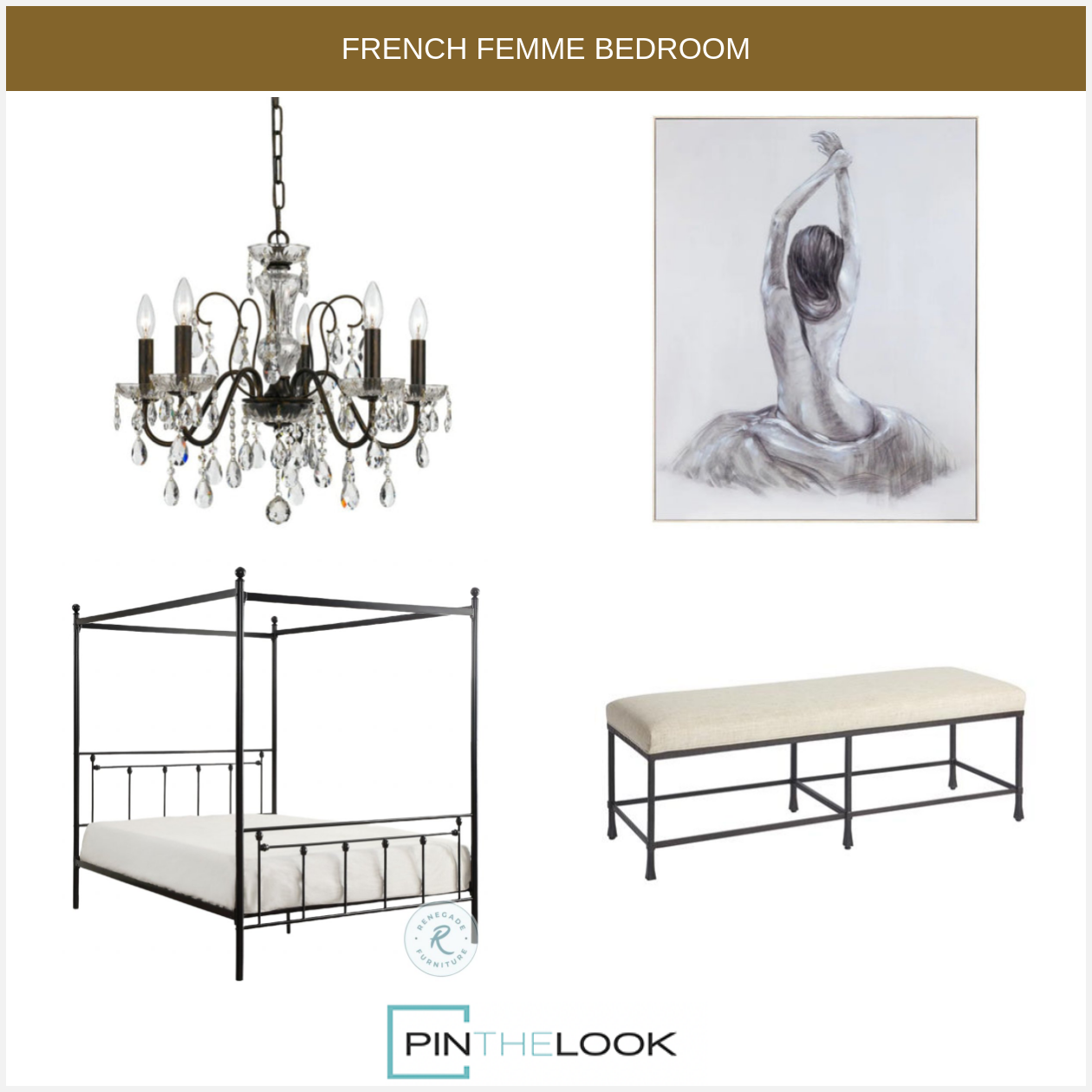 5-Light English Bronze Crystal Chandelier