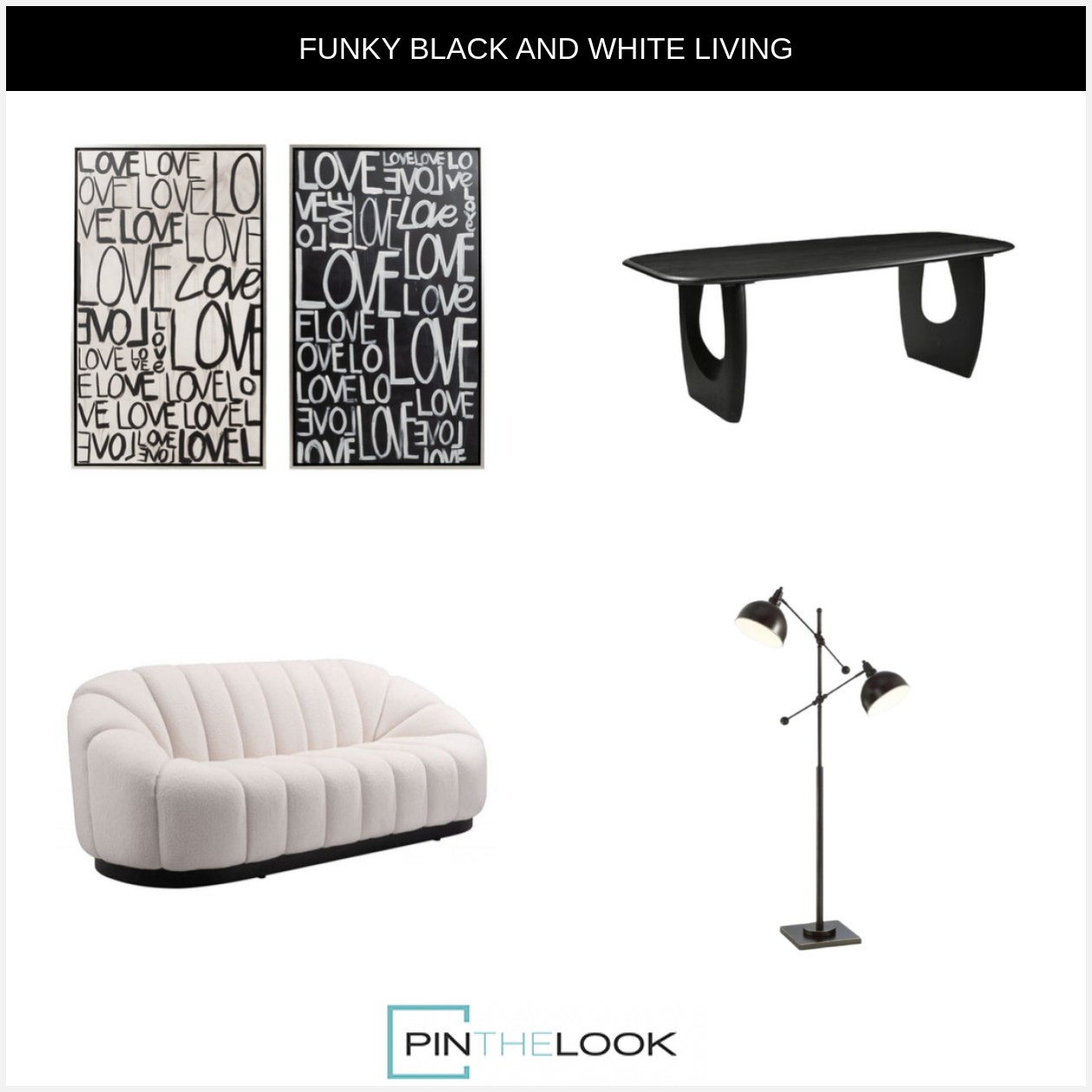 Modern Mid-century Black Coffee Table