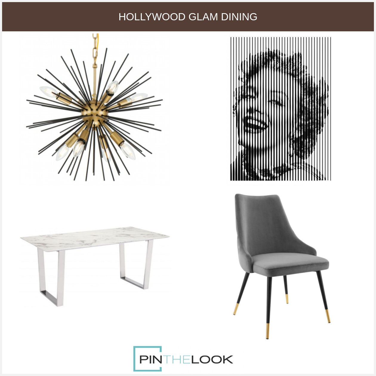 Rectangular White & Silver Dining Table