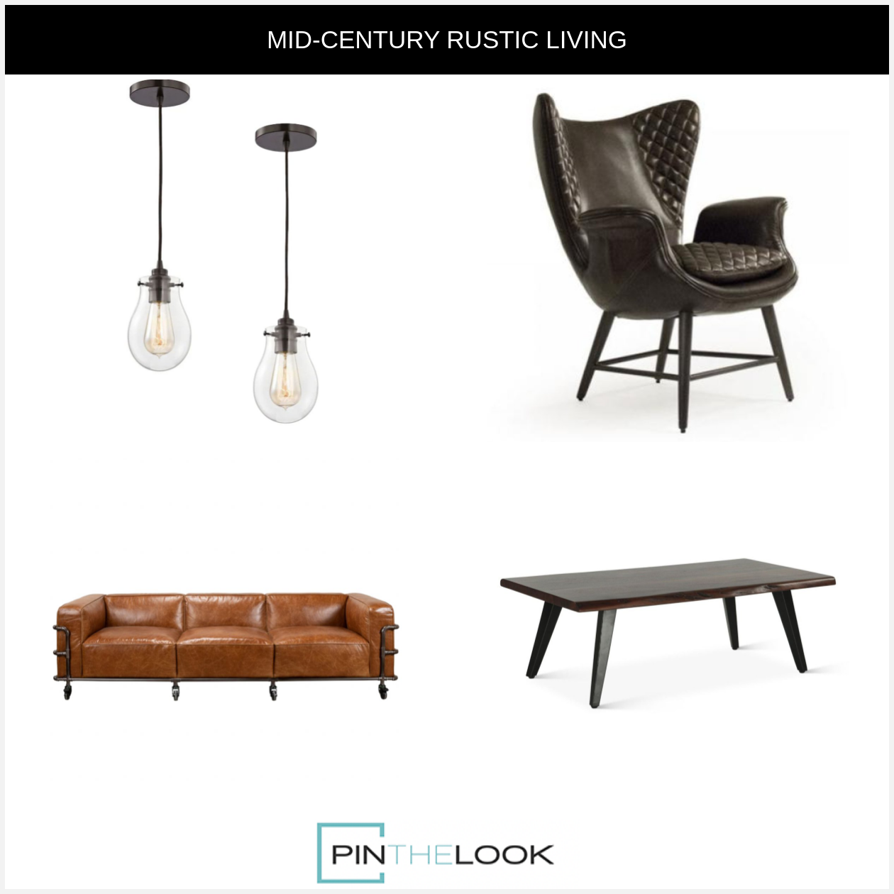 Rustic Walnut Iron Leg Coffee Table