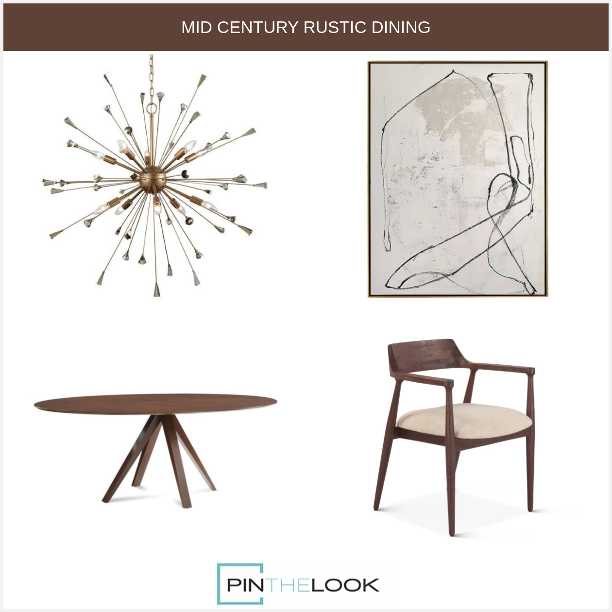 Mid-Century Wooden Upholstered Dining Chair