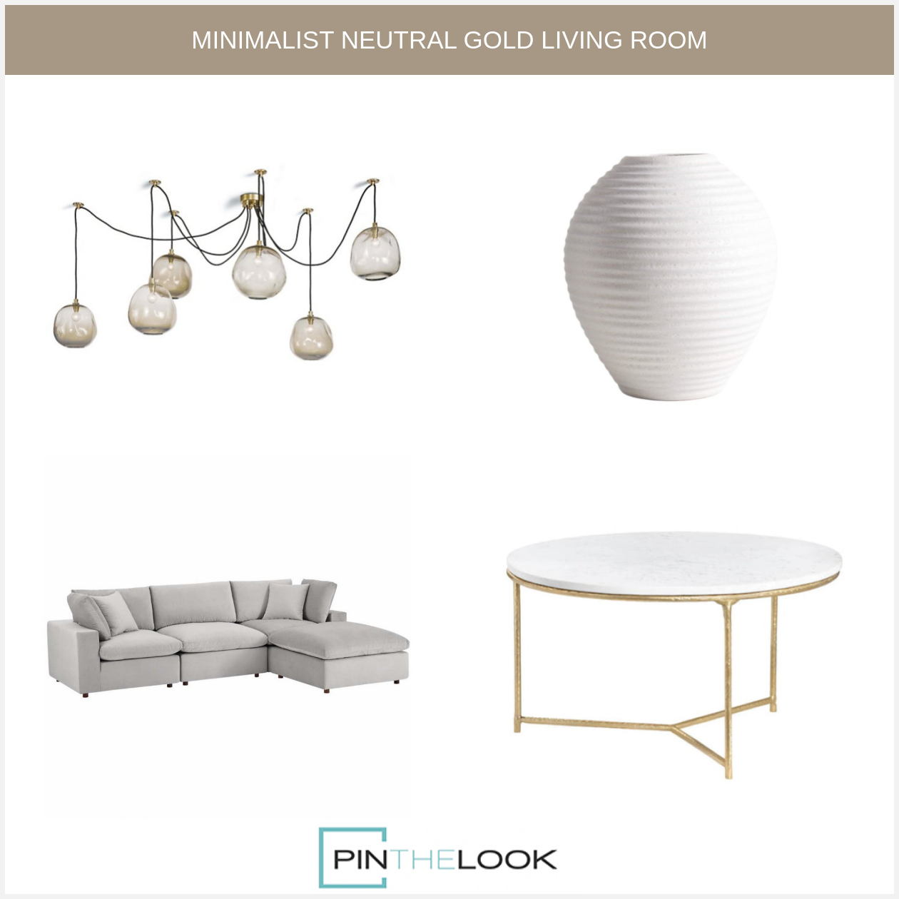 Modern Round White-Gold Coffee Table