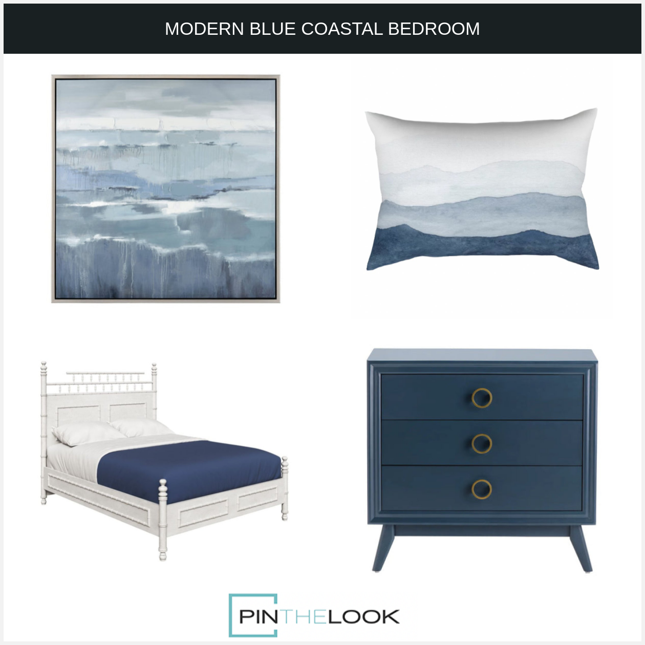3-Drawer Smoky Blue Chest