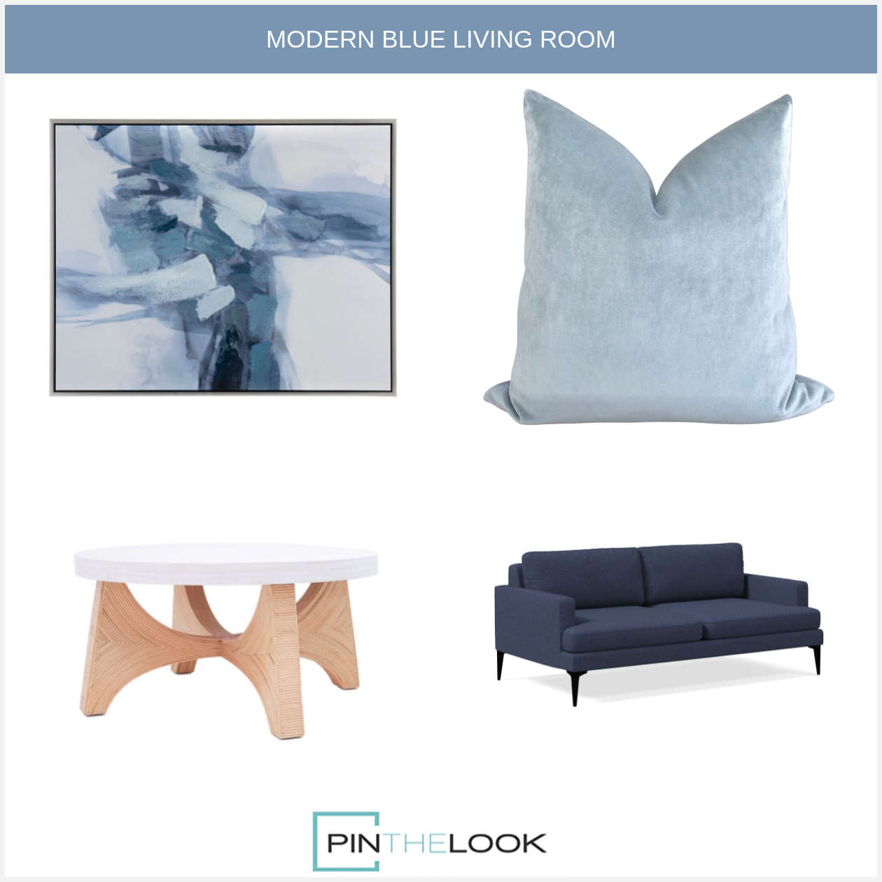 Shades of Blue Abstract Wall Art