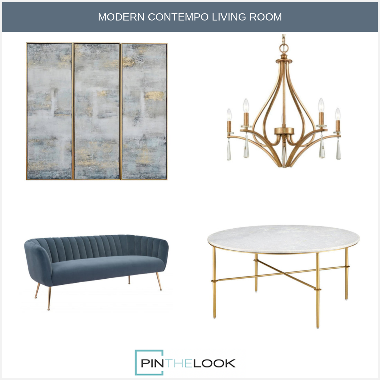 3-Set Grey Gold Tones Wall Art